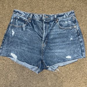 Blue denim shorts